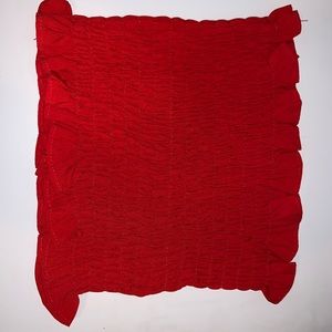 Red stretchy strapless tank